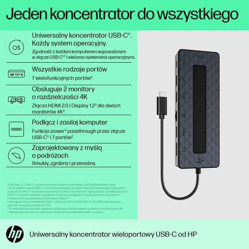Stacja dokująca HP USB-C Universal Multiport Hub czarna 50H98AA-9062908