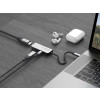 LINQ HUB USB-C ADAPTER 3IN1 USB-C (1X HDMI 2.0 4K/60HZ, 1X USB-A 3.2 GEN1, 1X USB-C PD 100W DO ZASILANIA),PLECIONY KABEL 12CM-9174024