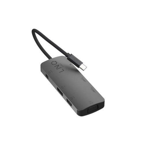 LINQ HUB USB-C 7IN1 TRIPLE DISPLAY MST (HDMI, DISPLAY & MINI DISPLAYPORT DP1.4, VGA, 2XUSB-A 2.0, USB-C PD100W DO ZASILANIA)-9174066