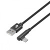 Kabel USB-USB C 1.5m kątowy, czarny sznurek-9196666