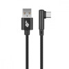 Kabel USB-USB C 1.5m kątowy, czarny sznurek-9196670