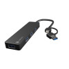 Hub USB-C 4 porty Mayfly czarny + adapter USB-A -9199173
