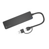 Hub USB-C 4 porty Mayfly czarny + adapter USB-A -9199174