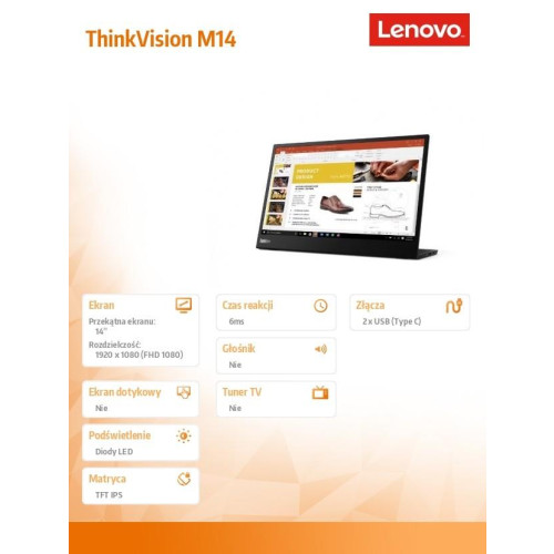 Monitor 14.0 ThinkVision M14 WLED LCD 63AAUAT6WL-9195878