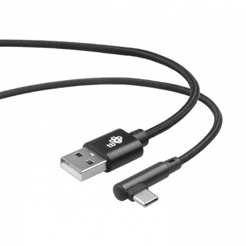 Kabel USB-USB C 1.5m kątowy, czarny sznurek-9196668