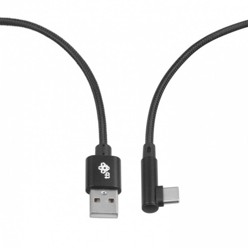 Kabel USB-USB C 1.5m kątowy, czarny sznurek-9196669
