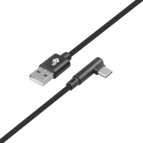 Kabel USB-USB C 1.5m kątowy, czarny sznurek-9196671