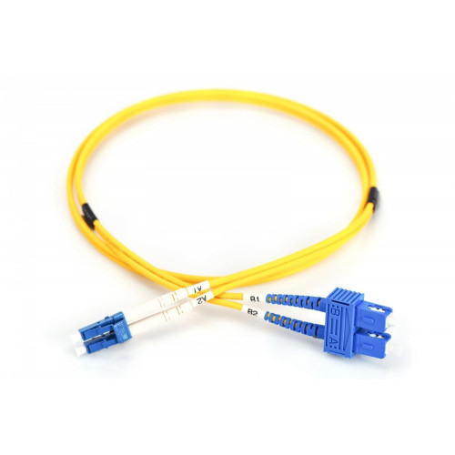 Patch cord światłowodowy FO LC/SC, duplex, SM 9/125, OS2, LSOH, 1m, żółty-9197161