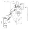 Ramię regulowane do monitora do montażu na ścianie, do 27 cali/ 7 kg-9200867