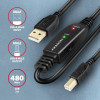 ADR-215B USB 2.0 A-M -> B-M aktywny kabel połączeniowy/wzmacniacz 15m-9200950