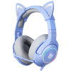 Słuchawki gamingowe K9 RGB kocie uszka USB niebieskie (przewodowe)-9204959
