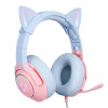 Słuchawki gamingowe K9 7.1 RGB Surround kocie uszka USB różowo-niebieskie-9204970