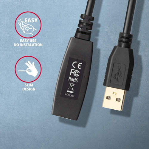 ADR-205 USB 2.0 A-M -> A-F aktywny kabel przedłużacz/wzmacniacz 5m-9201019