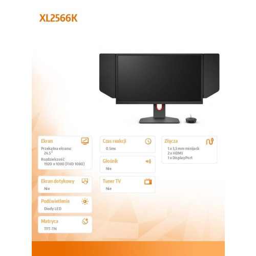 Monitor 24.5 cali XL2566K LED 360Hz/FullHD/HDMI/GAMING -9201685