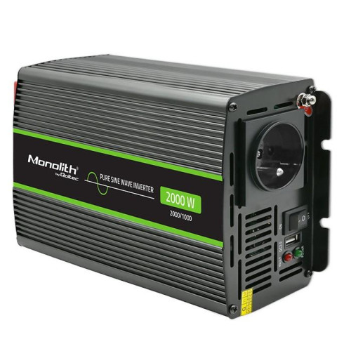 Przetwornica napięcia Monolith | 1000W | 2000W | 12V na 230V | Czysty Sinus -9202451