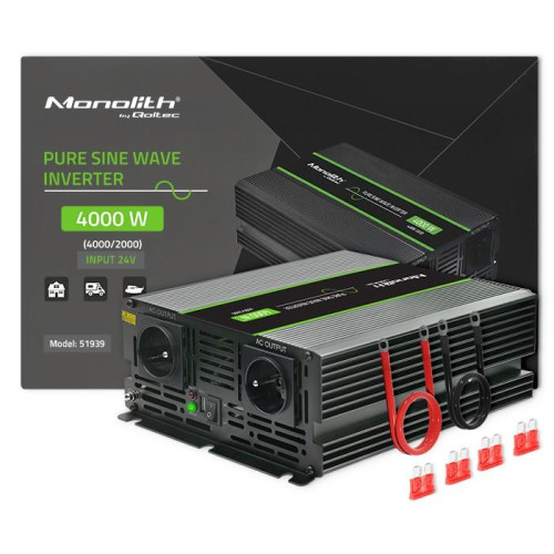 Przetwornica napięcia Monolith | 2000W | 4000W | 24V na 230V | Czysty Sinus -9202570