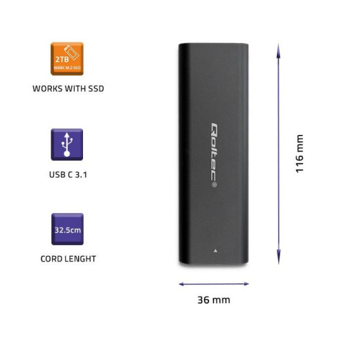 Obudowa | kieszeń do dysków M.2 SSD | NVME | PCI-E | USB typ C-9202925