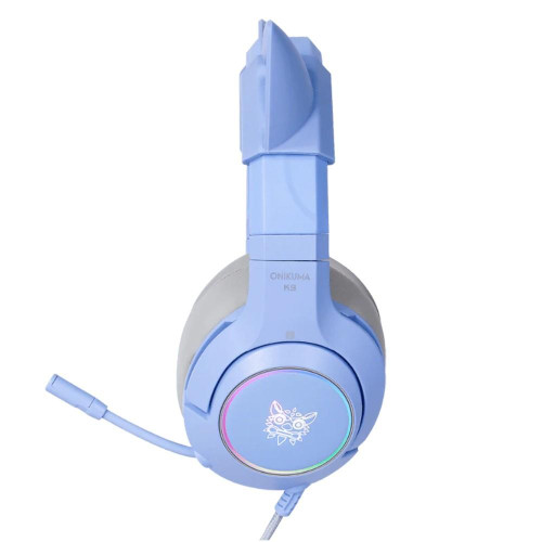 Słuchawki gamingowe K9 RGB kocie uszka USB niebieskie (przewodowe)-9204961