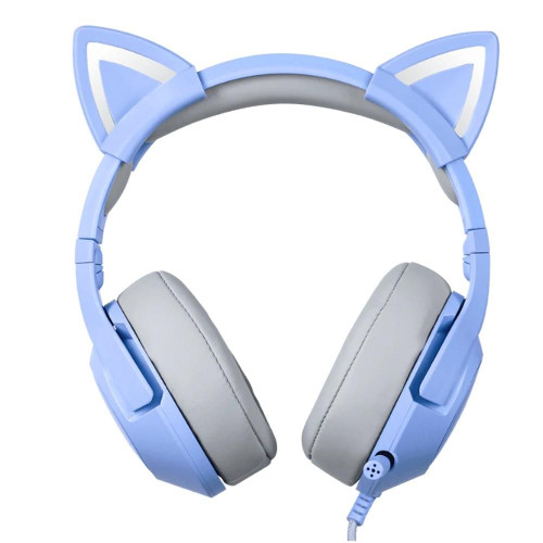 Słuchawki gamingowe K9 RGB kocie uszka USB niebieskie (przewodowe)-9204963