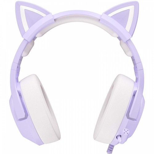 Słuchawki gamingowe Onikuma K9 RGB kocie uszka USB fioletowe (przewodowe)-9204966