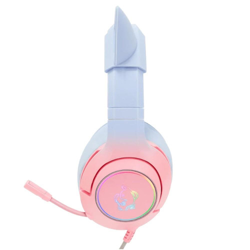 Słuchawki gamingowe K9 7.1 RGB Surround kocie uszka USB różowo-niebieskie-9204972