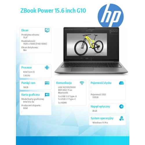 Mobilna stacja robocza ZBook Power G10/W11P i5-13600H/512/16 865R2EA-9205539