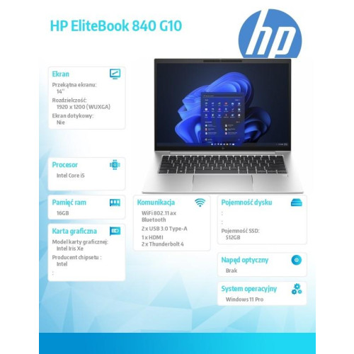 Notebook EliteBook 840 G10 i5-1335U 512GB/16GB/14.0 81A24EA -9205773