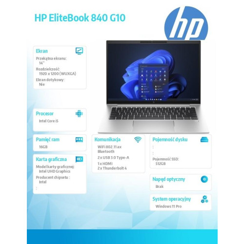 Notebook EliteBook 840 G10 i5-1345U 512GB/16GB/14.0 81A21EA-9205824