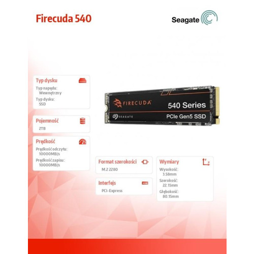 Dysk SSD Firecuda 540 2TB PCIe M.2-9207574