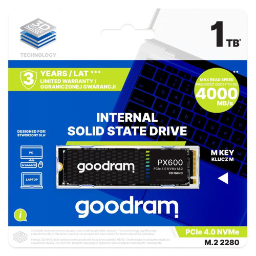Dysk SSD Goodram PX600 250GB M.2 PCIe NVME gen. 4 x4 3D NAND-9212650