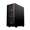 GEMBIRD OBUDOWA FORNAX 4000 MIDI-TOWER (2X USB 3.0, 1X USB 2.0, HD AUDIO, SZKLANY PANEL BOCZNY, PODŚWIETLENIE ARGB) CZARNA-9220425