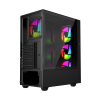 GEMBIRD OBUDOWA FORNAX 4000 MIDI-TOWER (2X USB 3.0, 1X USB 2.0, HD AUDIO, SZKLANY PANEL BOCZNY, PODŚWIETLENIE ARGB) CZARNA-9220429