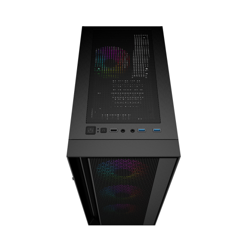 GEMBIRD OBUDOWA FORNAX 4000 MIDI-TOWER (2X USB 3.0, 1X USB 2.0, HD AUDIO, SZKLANY PANEL BOCZNY, PODŚWIETLENIE ARGB) CZARNA-9220426