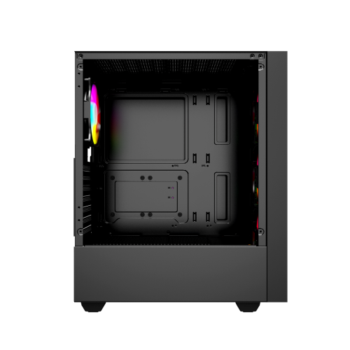 GEMBIRD OBUDOWA FORNAX 4000 MIDI-TOWER (2X USB 3.0, 1X USB 2.0, HD AUDIO, SZKLANY PANEL BOCZNY, PODŚWIETLENIE ARGB) CZARNA-9220430