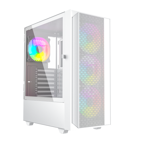 GEMBIRD OBUDOWA FORNAX 4000W MIDI-TOWER (2X USB 3.0, 1X USB 2.0, HD AUDIO, SZKLANY PANEL BOCZNY, PODŚWIETLENIE ARGB) BIA
