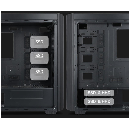 GEMBIRD OBUDOWA FORNAX K500 MIDI-TOWER (2X USB 3.0, 1X USB TYP-C, CZYTNIK KART, HD AUDIO) CZARNA-9220452