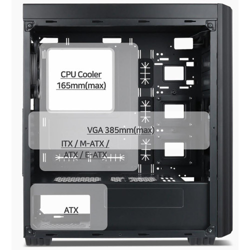 GEMBIRD OBUDOWA FORNAX K500 MIDI-TOWER (2X USB 3.0, 1X USB TYP-C, CZYTNIK KART, HD AUDIO) CZARNA-9220453