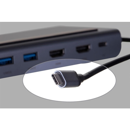 UNITEK HUB USB-C 11W1, USB-C, RJ45, MST, 100W PD-9221271
