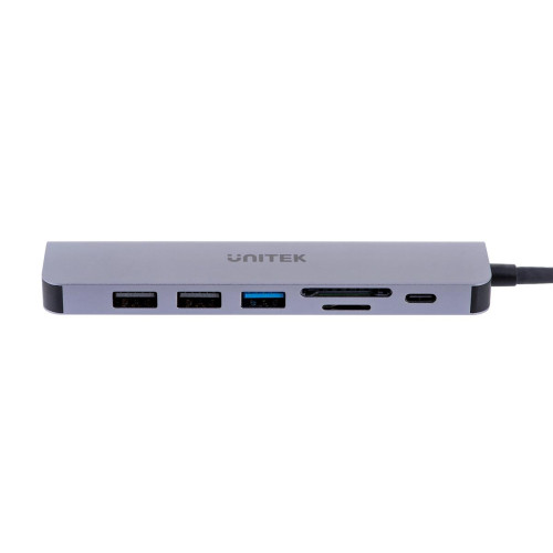 UNITEK HUB USB-C 7W1, HDMI 4K, PD 100W, 5GBPS, ALU-9221276