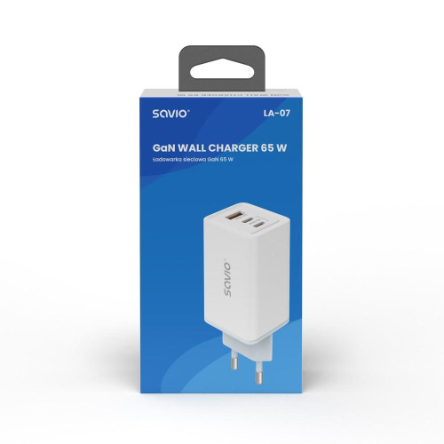 Ładowarka sieciowa USB GaN 65W, Quick Charge 4.0, Power Delivery 3.0, LA-07-9253767