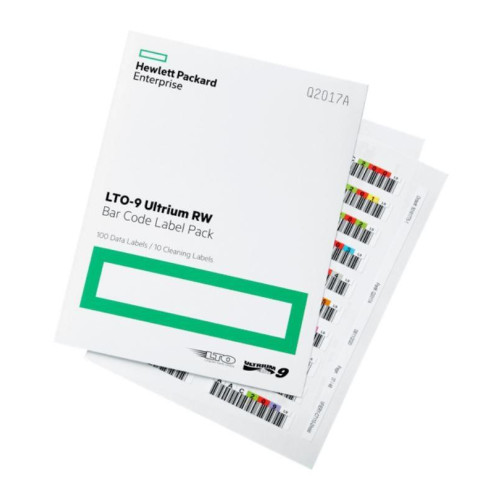 Pakiet etykiet z kodami kreskowymi HPE LTO-9 Ultrium RW Q2017A -9254544