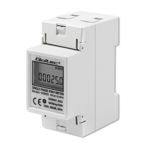 Jednofazowy elektroniczny licznik | miernik zużycia energii na szynę DIN | 230V | LCD | 2P -9254660