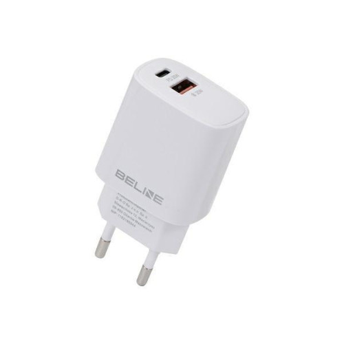 Ładowarka sieciowa 30W GaN USB-C + USB-A, biała-9256555