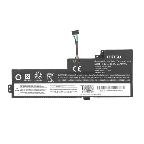 Bateria Mitsu do Lenovo ThinkPad T480, A475-9256797