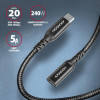 BUCM32-CF10AB Kabel przedłużacz Gen2 USB-C - USB-C, 1m, 5A, 20Gbps, PD 240W, oplot-9369533