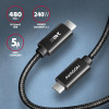 BUCM2-CM10AB Kabel USB-C - USB-C, 1.0m 5A charging, ALU, 240W PD, oplot, USB2.0-9369547