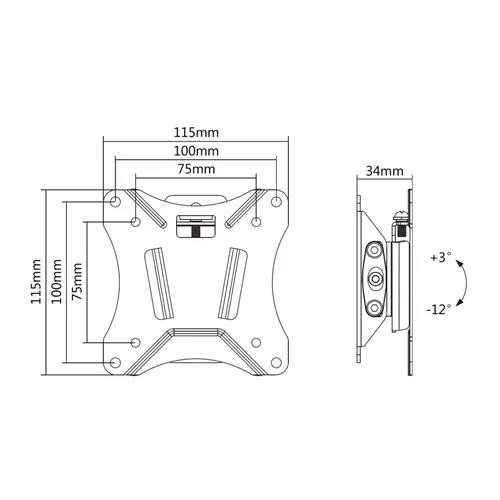 Uchwyt ścienny NM-W60BLACK 10-30'' 75X75 25KG-9365243