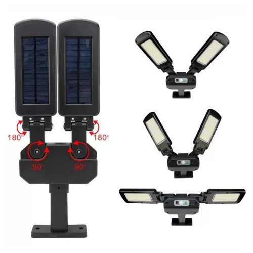 Solarna lampa uliczna LED z czujnikiem i pilotem MCE447 -9367277