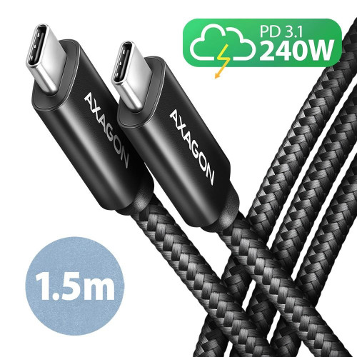 BUCM2-CM15AB Kabel USB-C - USB-C, 1.5m 5A charging, ALU, 240W PD, oplot, USB2.0-9369524