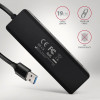 HUE-C1A 4-portowy hub USB 5Gbps Travel, USB-C power IN, kabel Type-A 19cm, USB-C dodatkowe zasilanie-9377484